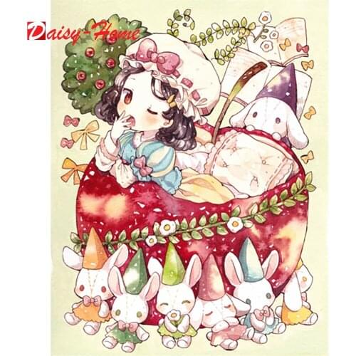 5D Diamond Painting Cartoon Girl Portrait Full Square/Round Cross Stitch Kit Diamond Embroidered Mosaic Set Home Decoration