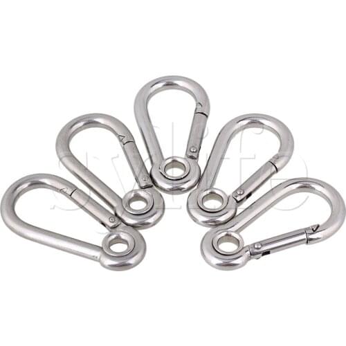5x High Load-bearing 60mm Carabiner Eyelet M6 304 Stainless Steel Secure Lock