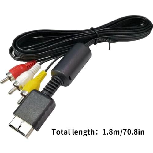 Audio Video AV Cable Cord Wire to 3 RGB TV Lead for Playstation PS2 for PS3 1.8m Console Cable