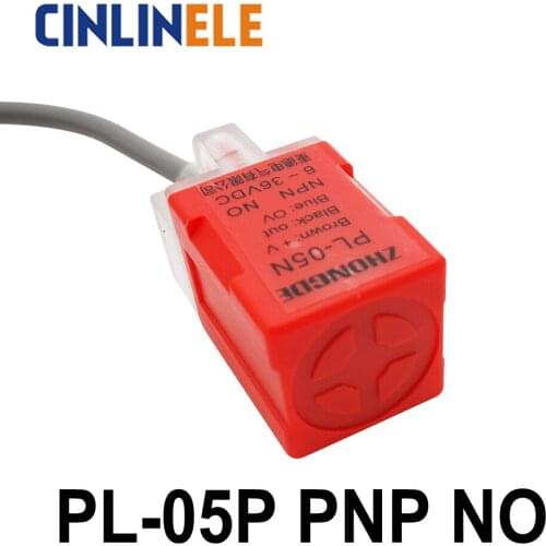 PL05P 5mm PNP NO Sensing Cube Shell Inductive Screen Shield Metal Type Proximity Switch Sensor