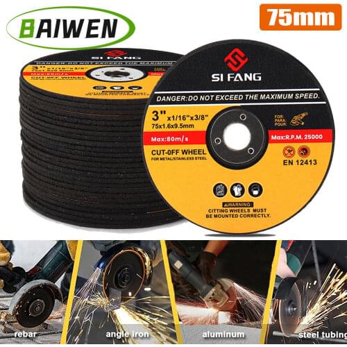 5-50Pcs 75mm Metal Cutting Disc Grinding Wheel Resin Cut Off Circle Grinder Wheels for Iron Steel Pipe Bar 3''x1/16''x3/8