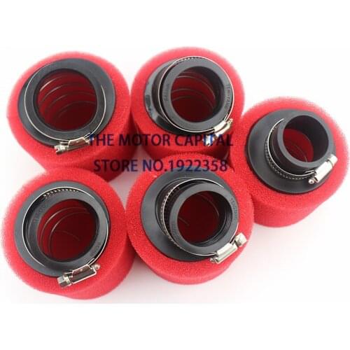 35mm 38mm 42mm 45mm 48mm Bend Elbow Sponge Air Filter Cleaner fit Dirt Pit Bike Motorcycle red