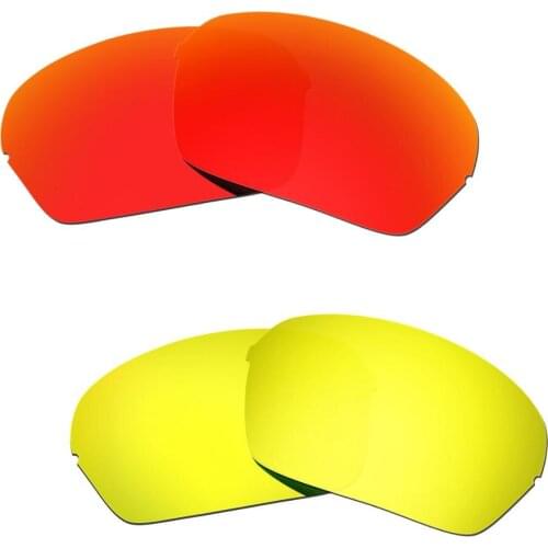 HKUCO For Half X Sunglasses Replacement Polarized Lenses 2 Pairs Red&Gold