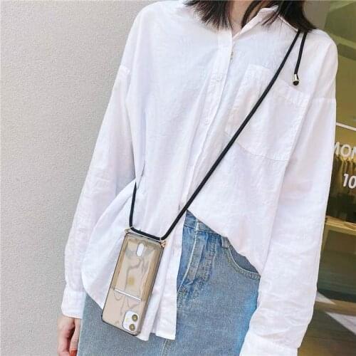 Ins Card Holder Sling Impact Phone Case For iPhone12 11 XSMAX 78PLUS SE2020 XR 6S Full Cover Skinny Shell Body Protection