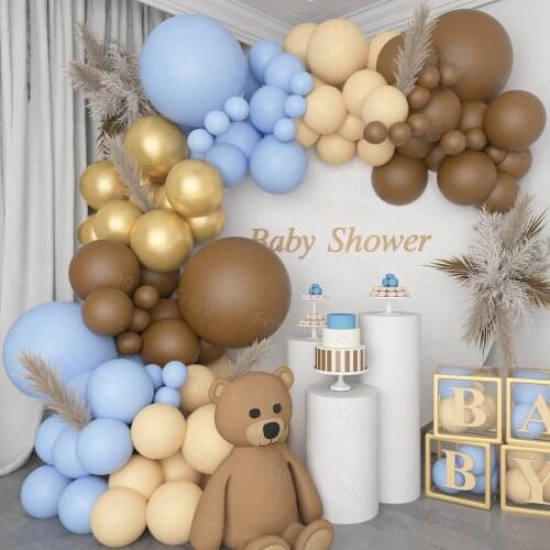Coffee Balloon Garland Arch Kit 1st Birthday Party Decorations Kids Latex Baloon Baby Shower Teddy Bear Theme Ballon
