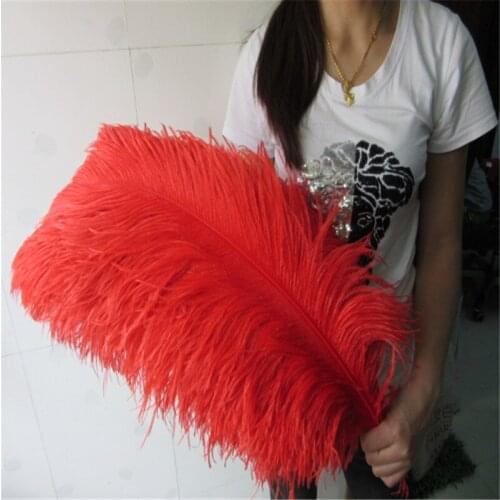 20pcs/lot Beautiful Red Ostrich Feather Celebration 26-28 Inch(65-70cm) Home Christmas Carnival Wedding Feathers for Crafts