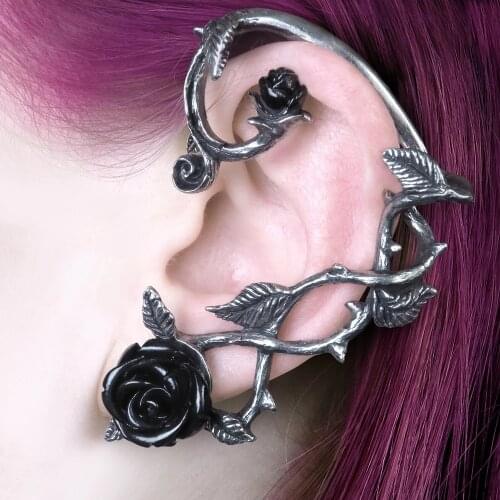 Fashion New Style Black Dark Rose Earrings Personality Womens Dance Party Charm Jewelry Accessories Beautiful Flowers Earrings