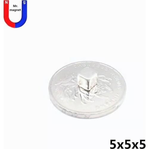 50pcs Powerful N35 Neodymium Magnets 5*5*5mm Super Strong Cuboid Cube Double Nickel Plated Rare Earth Magnets