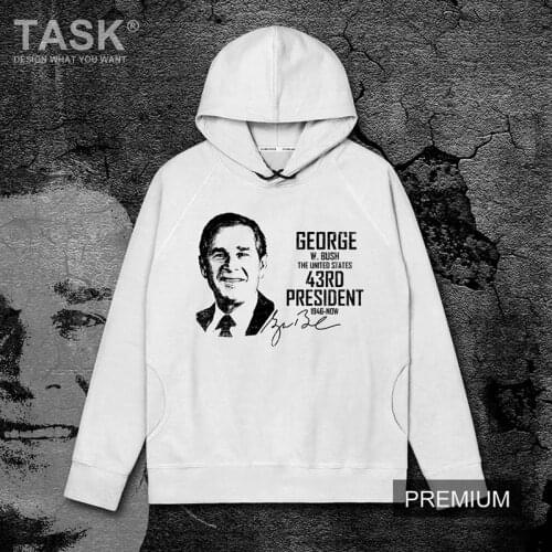 Celebrity George Walker Bush America president Statesman businessman cotton casual long sleeve hooded sweater Mens Tracksuit