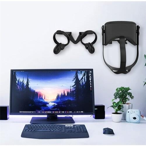 VR Headset Wall Mount Storage Hook Bracket Lens Cover Anti-leakage Nose Pad for Oculus Quest VR Headset and Touch Controllers