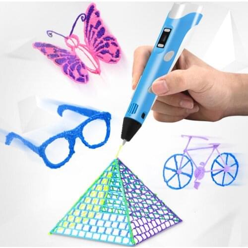 Creative 3D Printing Pen with PLA Filaments Adjustable Temperature Drawing Pen As Birthday Gifts Educational Toy For Kids Child