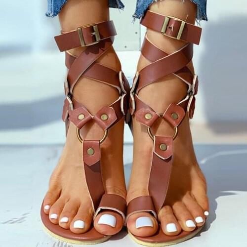 Leather Flat Heel Thong Beach Shoes Summer Clip Toe Sandals Women Flip-flops Slippers Fashion Snake Pattern Ankle Strap Sandals