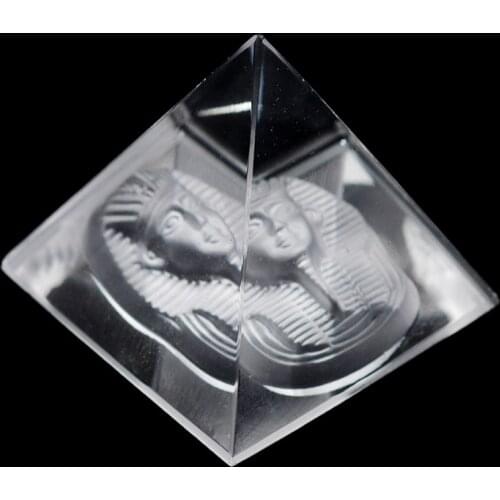 Lucky Energy Healing Small Feng Shui Egypt Egyptian Shape Clear Crystal Pyramid Ornament Reiki Chakra Healing Amulet Home Decor