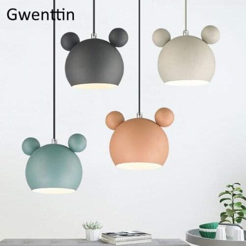 Modern Cartoon Pendant Lights Led Nordic Iron Hanging Light for Childrens Room Bedroom Lighting Fixtures Luminaire Home Decor