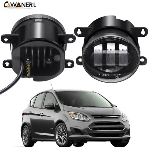 LED Fog Light 30W 4000LM Car Front Bumper Fog Lamp DRL White Amber 12V For Ford C-Max 2/II MPV 2010 2011 2012 2013 2014 2015