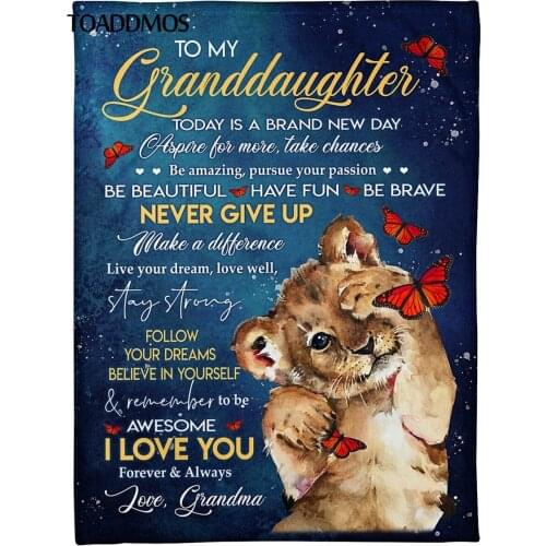 TOADDMOS Loving Fleece Blanket Air Mail To My Granddaughter Comfort Soft Bed Thin Quilt Sofa Nap Warm Throw Blanket Home Bedding