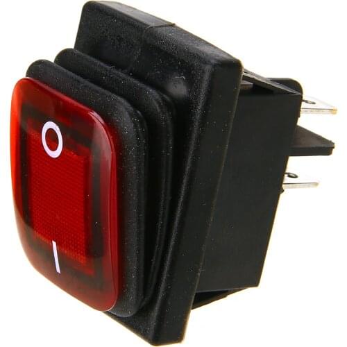 Waterproof Red LED 220V 20A 125V AC 4 Pin Rocker Switch Car Boat Motorcycle ON/OFF SPST Rocker Switch
