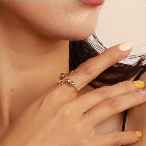 Rotating Beads Ring Spinner Single Coil Spiral Fidget Ring Beads Rotate Freely Anti Stress Anxiety Toy Ring For Women кольца