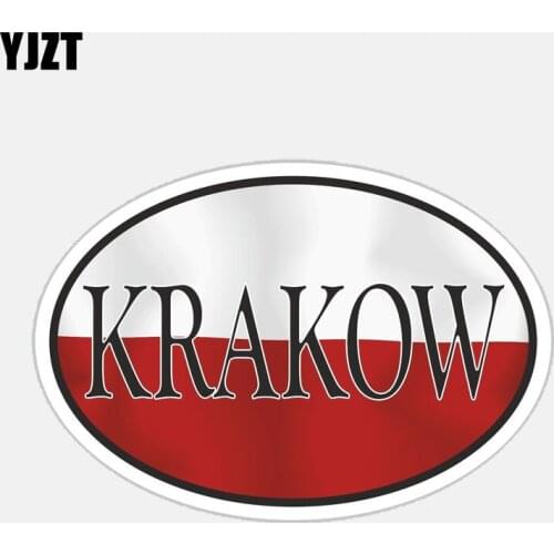 YJZT 15.5CM*10.5CM Car Styling Krakow City Of Poland Oval Car Sticker Motorcycle Decal 6-2685
