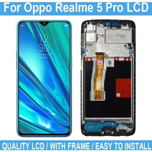 6.3" For Oppo Realme 5 Pro LCD Display Touch Screen With Frame For Oppo Realme 5 Pro Digitizer Assembly Replacement Repair Parts