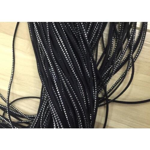 100m 3mm Black Studded Faux Suede Leather Cord Silver Studs Faux Leather String Jewelry Findings|Microfiber Craft Supplies