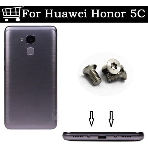 2PCS silver / Gold / Black For Huawei Honor 5C Buttom Dock Screws Housing Screw nail tack For Huawei Honor 5C 5 C Mobile Phones