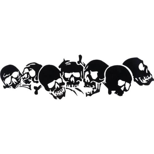 22.8*6.7CM SKULL Vinyl Car Stickers Motorcycle Decals Car Styling Accessories Fashion Black/Silver