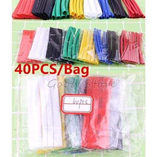40pcs/Bag Heat shrink tubing Set Assortment Shrink Hoses Universal
