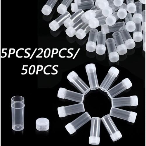 5ml Sample Containers Plastic Bottle Test Tube Powder Craft Bottles for Office School Chemistry Supplies