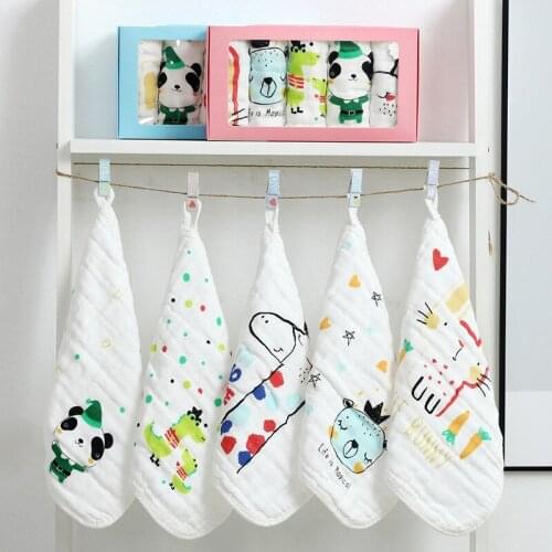 5pcs/pack Baby Product 100% Cotton Towel Nowborn Stuff Gauze Washcloth Saliva Towel Nursing Accessories Boys Girls Towel