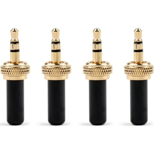 Areyourshop Special Mini 3.5mm Screw Lock Stereo Jack Plug Gold Plated For Sennheiser Earphone Connector