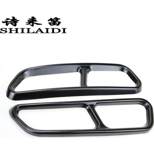 Car styling Rline Tail Throat Exhaust Pipe For Audi A6 C7 2016-2018 tail pipe Auto exhaust pipe cover muffler tip accessories