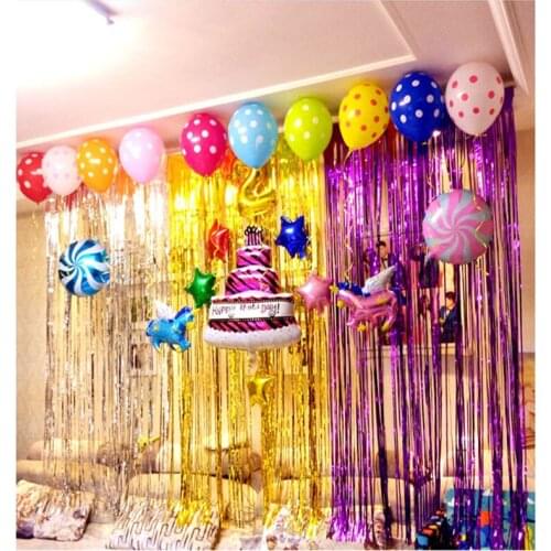 Shiny Foil Metallic Fringe Curtain for Wedding Background Wall Decoration Halloween Background Wall Party Backdrop Decoration