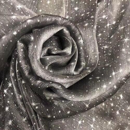 Bronzed Sky Star Bright Silk Crepe Tulle Fabric Designer DIY Sewing Dress Maerial Telas Gauze Costura Tissus Background Cloth