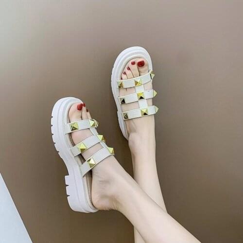 Fashion 2021 New Summer Ladies Sandals Open Toe Shoes Ladies High Heel Casual Platform Womens High Heel Sandals and Slippers