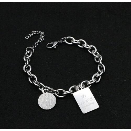 Bracelet for Women Men Unisex Linked Chain Titanium Steel Sweater Choker Bangle Jewelry Punk Cool Rock Bracelet Pulseras Mujer