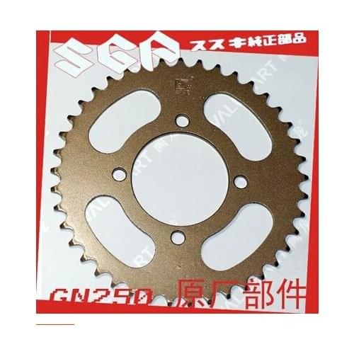 For Suzuki GN250 dedicated large sprocket gold. Thicken 6MM