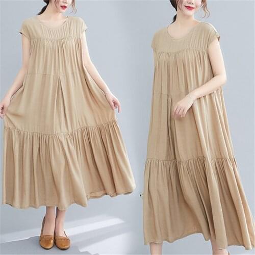 Large size dress plus fat bathrobe women summer new elegant dress loose thin pleated fat MM night gown sexy nightwear ночнушка