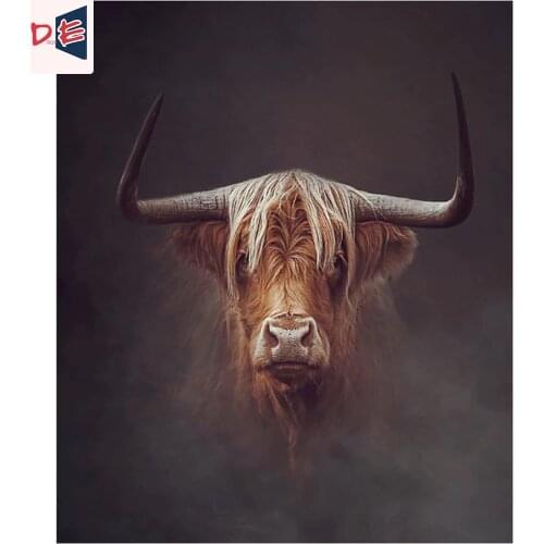 Highland Cattle Yak Paint By Number For Adults Animal On Canvas Digital Coloring Drawing Painting By Number Decoration Wall Art