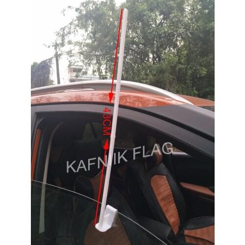 KAFNIK,10pcs/lot 43CM/52CM Clip-on plastic flagpole polyester flag Truck Window car flag pole without flag,free shipping