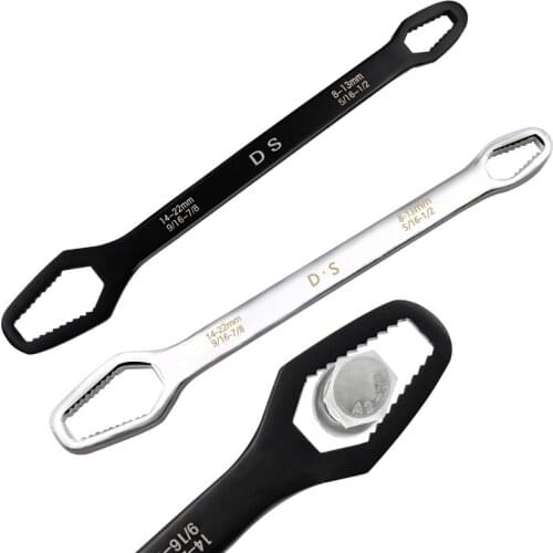 Double-Head Key Multifunction Screw Nuts Wrenches Repair Hand Tools For Car Bicycle Ratchet Wrench Universal Spanner 8-22mm