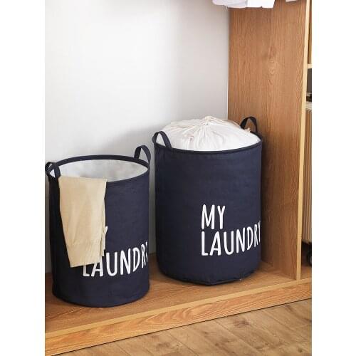 Cotton Linen Laundry Basket for Dirty Clothes Waterproof Folding Toy Organizer Storage Bucket Home Storage&Organization