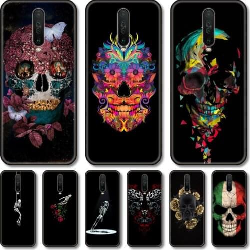 Cool skull Phone Case For XiaoMi Redmi Note 10S 9S 8 7 6 T Pro Black Cover Silicone Back TPU