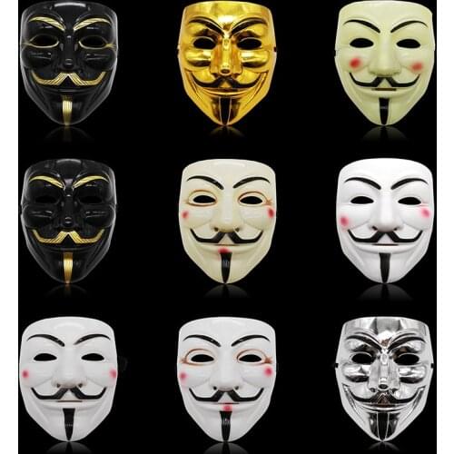 Movie Cosplay V for Vendetta Hacker Mask Anonymous Guy Fawkes Halloween Christmas Party Gift for Adult Kids Film Theme Mask