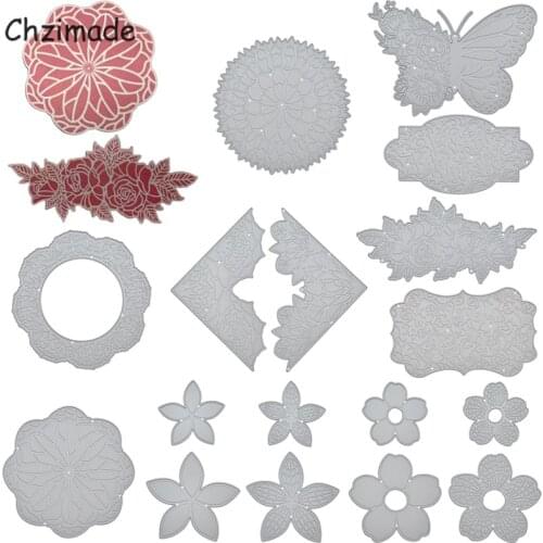 Chzimade Metal Butterfly Cutting Dies Stencil 2021 New Flowers Die Cut for Scrapbooking Paper Card Diy Embossing Cutter Machine