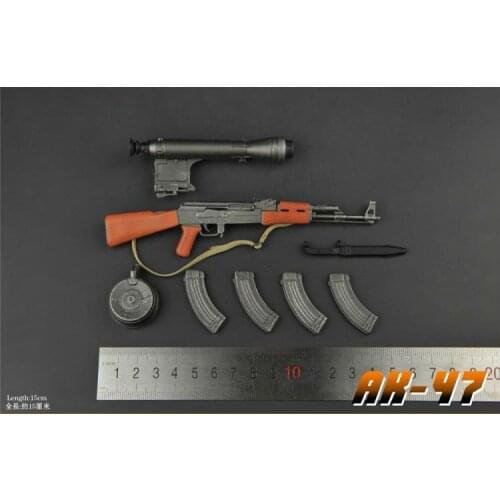 1/6 soldier military model, special forces AK47 assault assault rifle fixed with sniper mirror