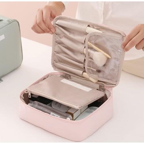 Fashion Women Cosmetic Bag Beautician Neceser Toiletries Makeup Bags Brand Organizer Travel Female Quality Storage Make Up Cases