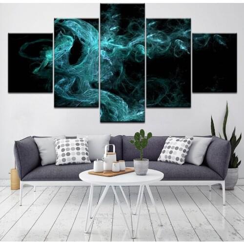 Modern print Modular 5panel Wall Paintings abstract green Birds PaintOn Canvas paintings art living room decor Picture Artwork