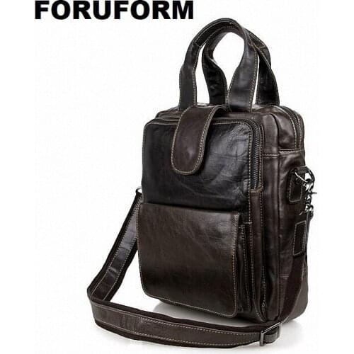 Genuine Leather Men Messenger Bags Casual Business Crossbody Bag Crazy Horse Leather Shoulder Bags Free Shipping LI-898