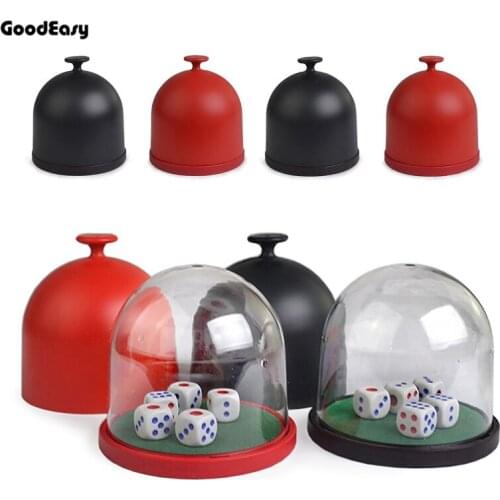 KTV Bar Plastic Colorful With Tray Transparent Cover Gambling Casino Plastic Dice Cup Anti-cheating With 5pcs #13 White Dice